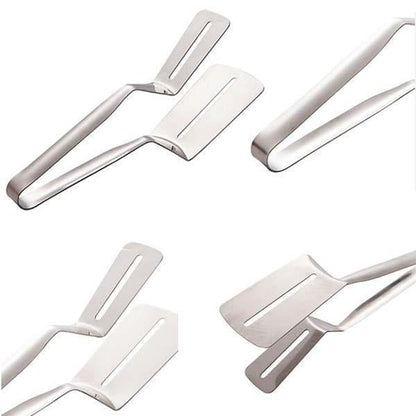 🍳 Stainless Steel Kitchen Tongs with Spatula