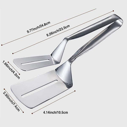 🍳 Stainless Steel Kitchen Tongs with Spatula