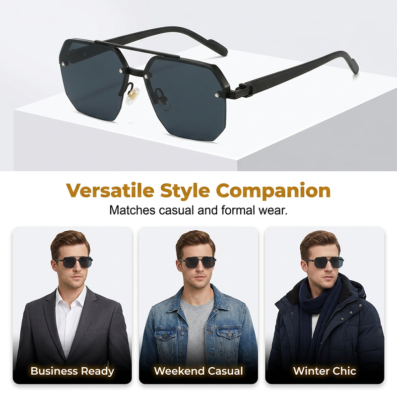 Men's Stylish Geometric Polygon Sunglasses