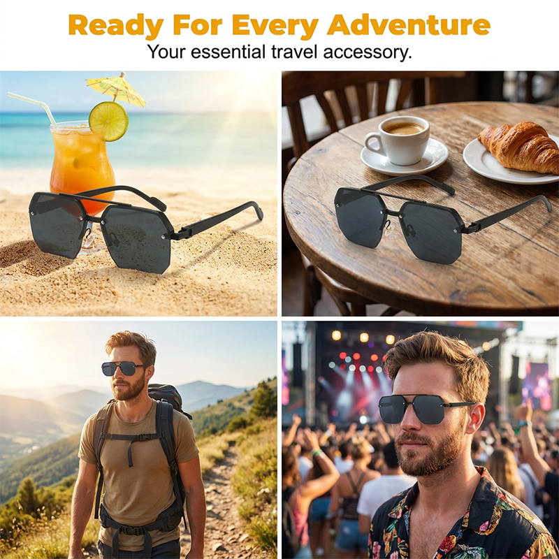 Men's Stylish Geometric Polygon Sunglasses