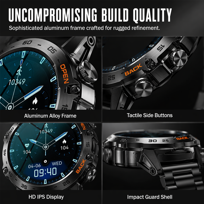 Rugged Outdoor Waterproof Smartwatch