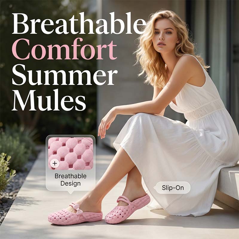 Women's Closed-Toe Breathable Mules