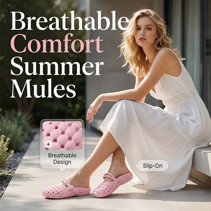 Women's Closed-Toe Breathable Mules