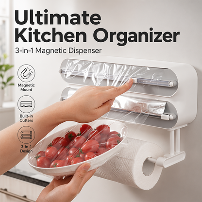 2-in-1 Magnetic Wrap Cutter & Towel Holder