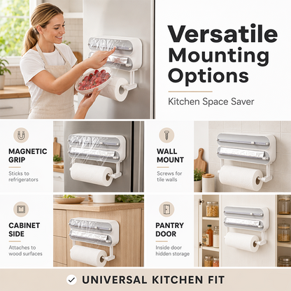 2-in-1 Magnetic Wrap Cutter & Towel Holder