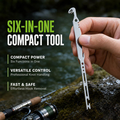 6-in-1 Stainless Steel Fishing Multi Tool Hook Remover and Knot Tyer