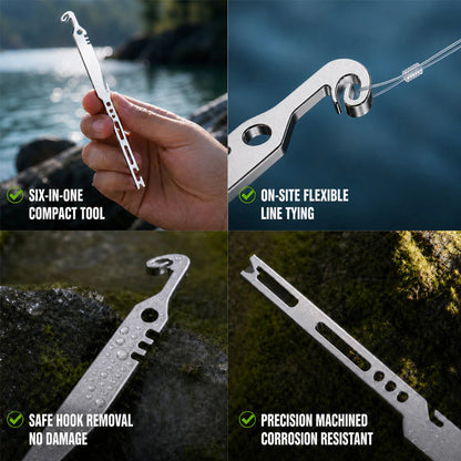 6-in-1 Stainless Steel Fishing Multi Tool Hook Remover and Knot Tyer