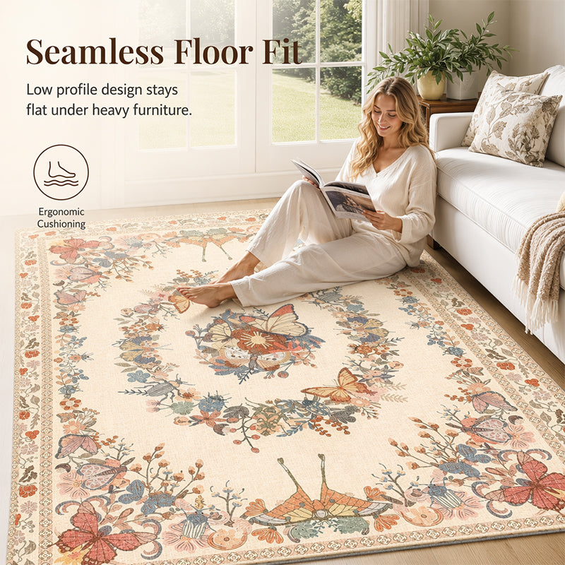 Easy-Care Floral Area Rug