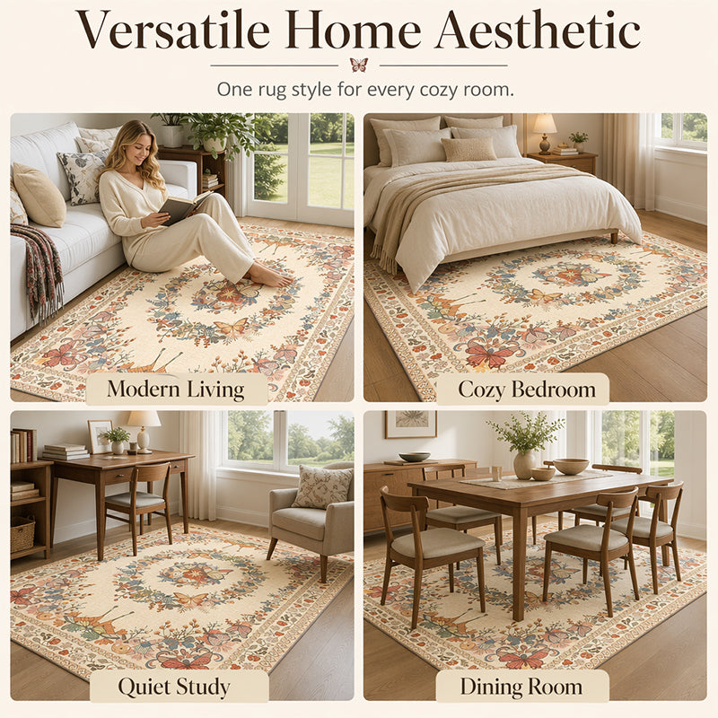 Easy-Care Floral Area Rug