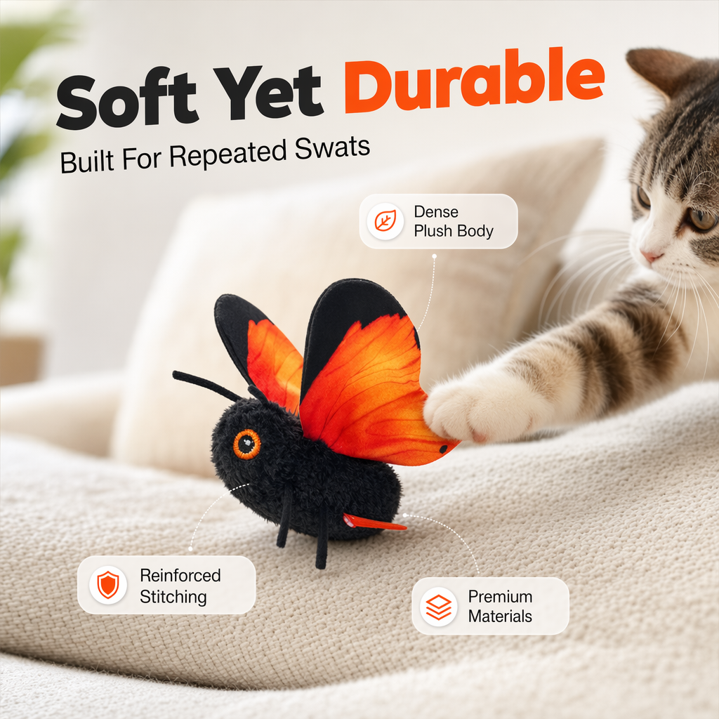 Smart Sensing Flapping Butterfly Toy Interactive Cat