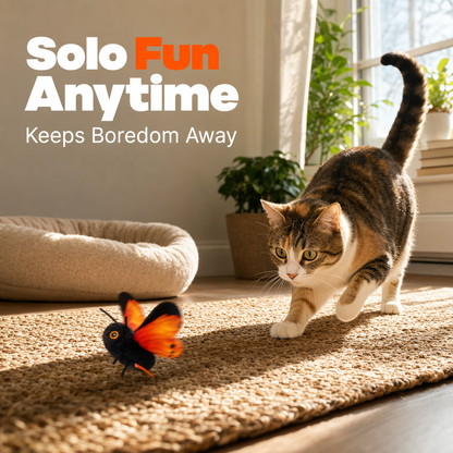 Smart Sensing Flapping Butterfly Toy Interactive Cat