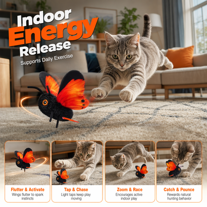Smart Sensing Flapping Butterfly Toy Interactive Cat