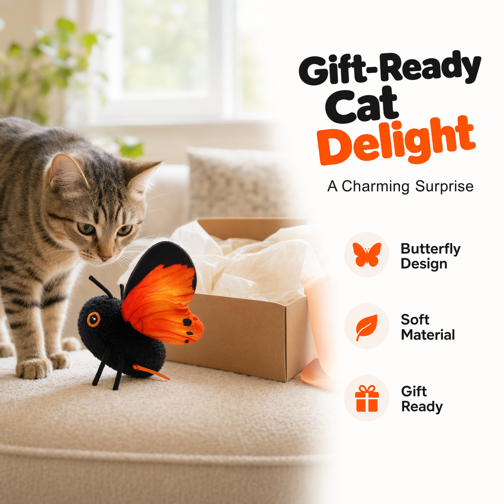 Smart Sensing Flapping Butterfly Toy Interactive Cat