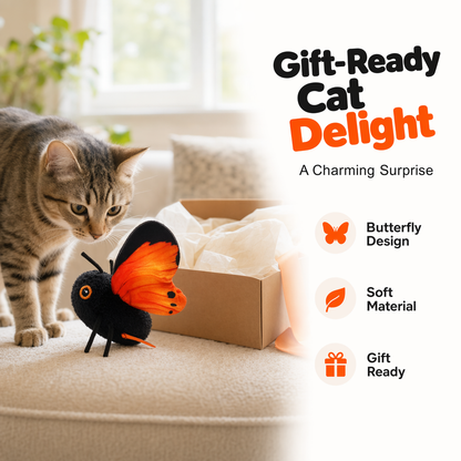 Smart Sensing Flapping Butterfly Toy Interactive Cat