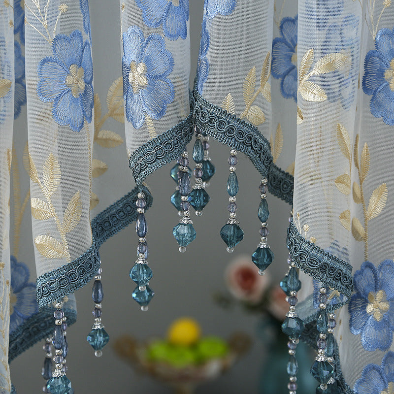 Lace Short Door Curtain with Tassels