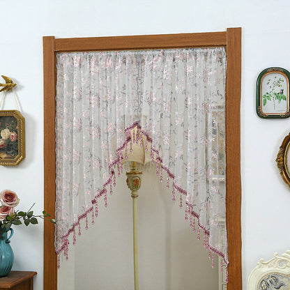 Lace Short Door Curtain with Tassels