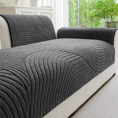 Cotton Velvet Winter Sofa Cushion Non-Slip Plush Couch Cover