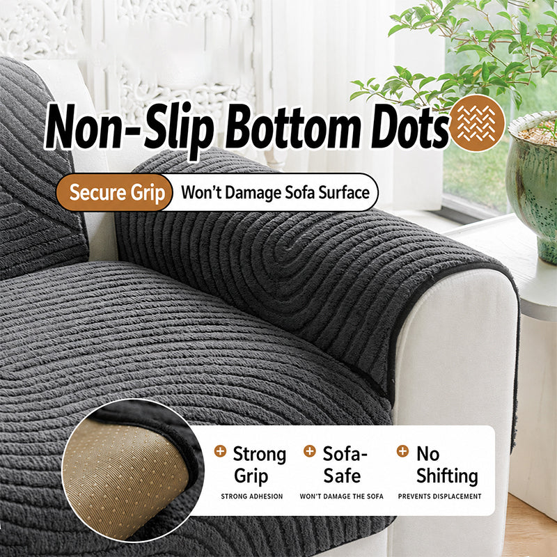 Cotton Velvet Winter Sofa Cushion Non-Slip Plush Couch Cover