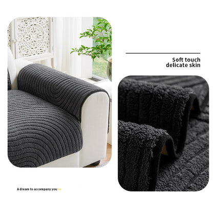 Cotton Velvet Winter Sofa Cushion Non-Slip Plush Couch Cover