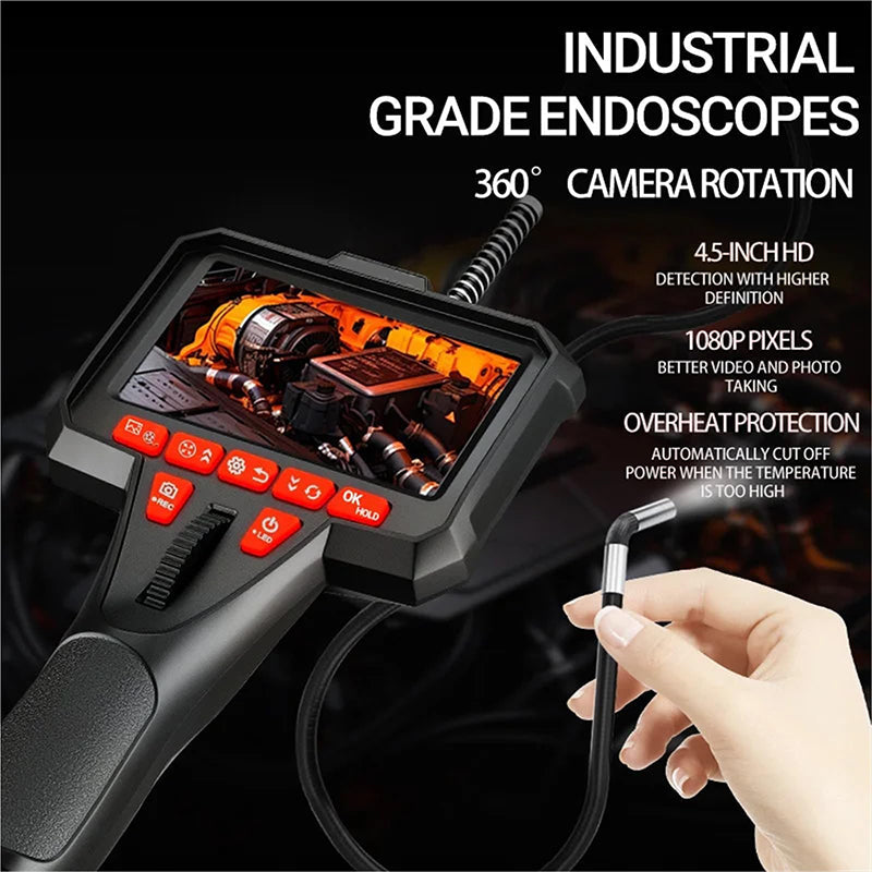 6mm Handheld Automotive Endoscope with Articulating Camera