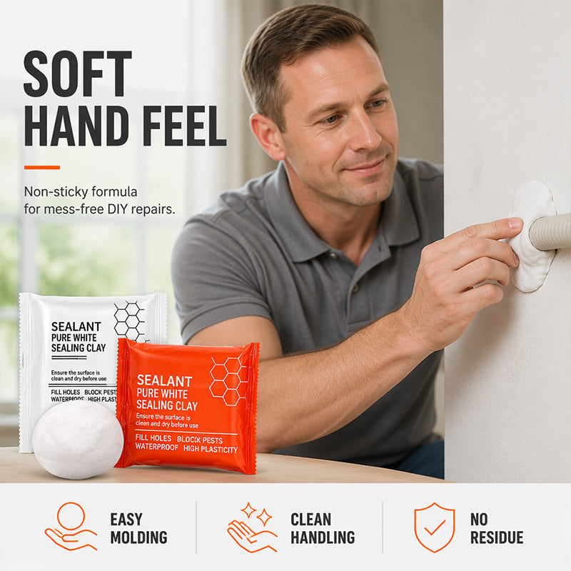 📢📢50% OFF !! ⏰🧱 Waterproof Wall Hole Sealing Clay for Air Conditioner Pipes — 6-Pack Moldable Sealant Putty for Pipe Gaps & Wall Holes | Tool-Free Application
