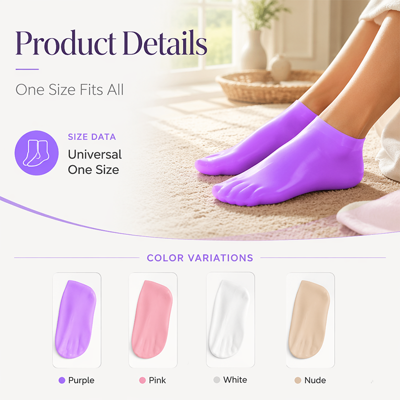 Silicone Moisturizing Socks for Dry Cracked Feet