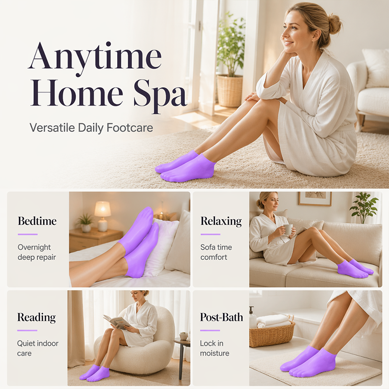 Silicone Moisturizing Socks for Dry Cracked Feet