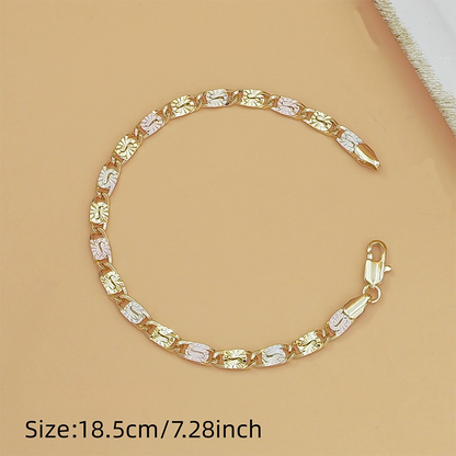 Unisex Tri-Color Link Bracelet