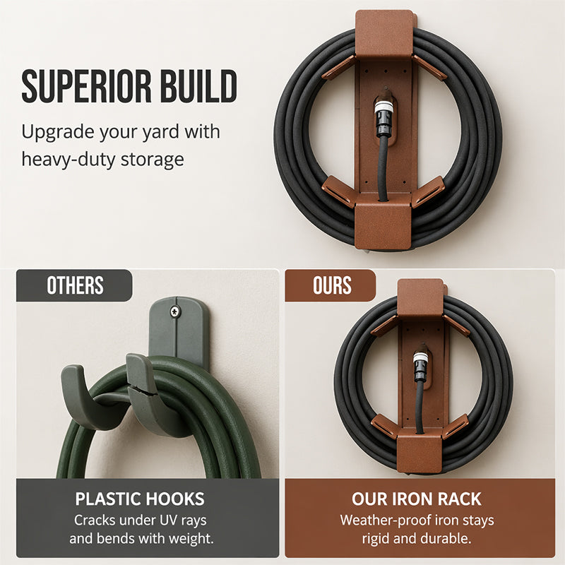 Wall Mounted Iron Garden Hose Holder