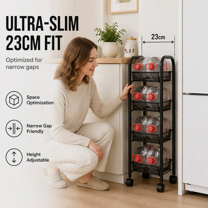 3/4 Tier Mobile Mesh Storage Utility Cart with Wheels