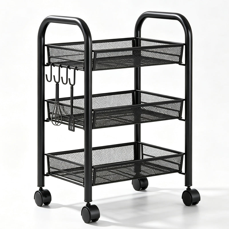 3/4 Tier Mobile Mesh Storage Utility Cart with Wheels