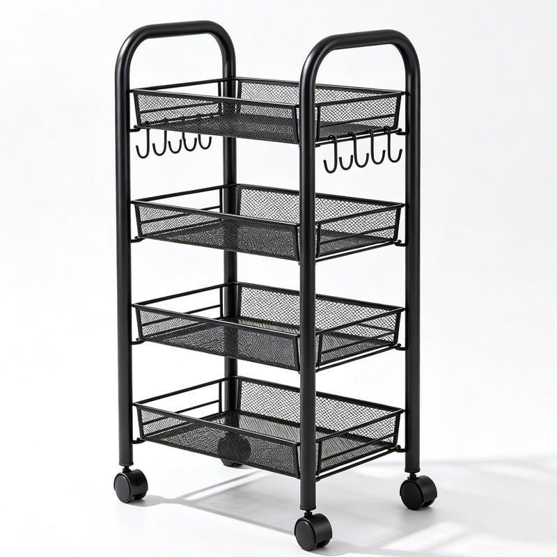 3/4 Tier Mobile Mesh Storage Utility Cart with Wheels