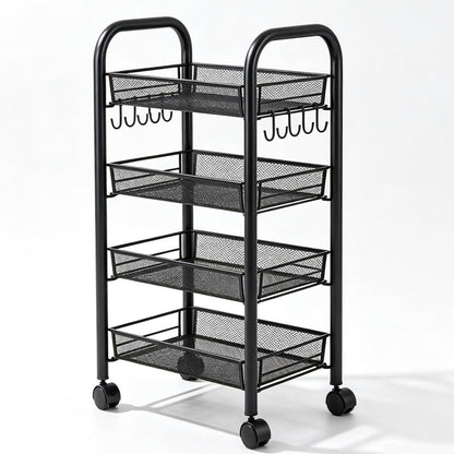 3/4 Tier Mobile Mesh Storage Utility Cart with Wheels