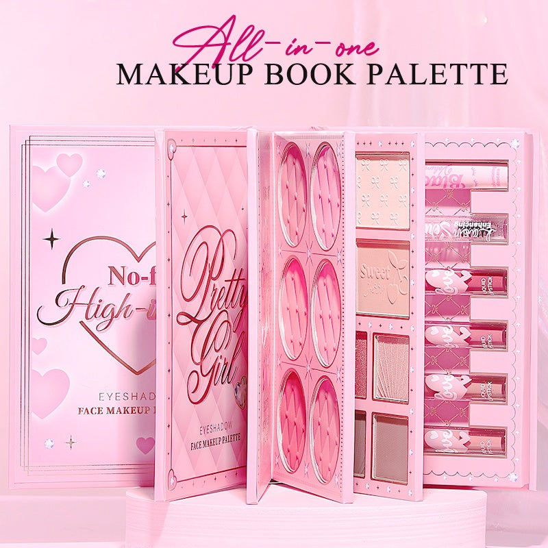 Coffret palette de maquillage tout-en-un en forme de livre