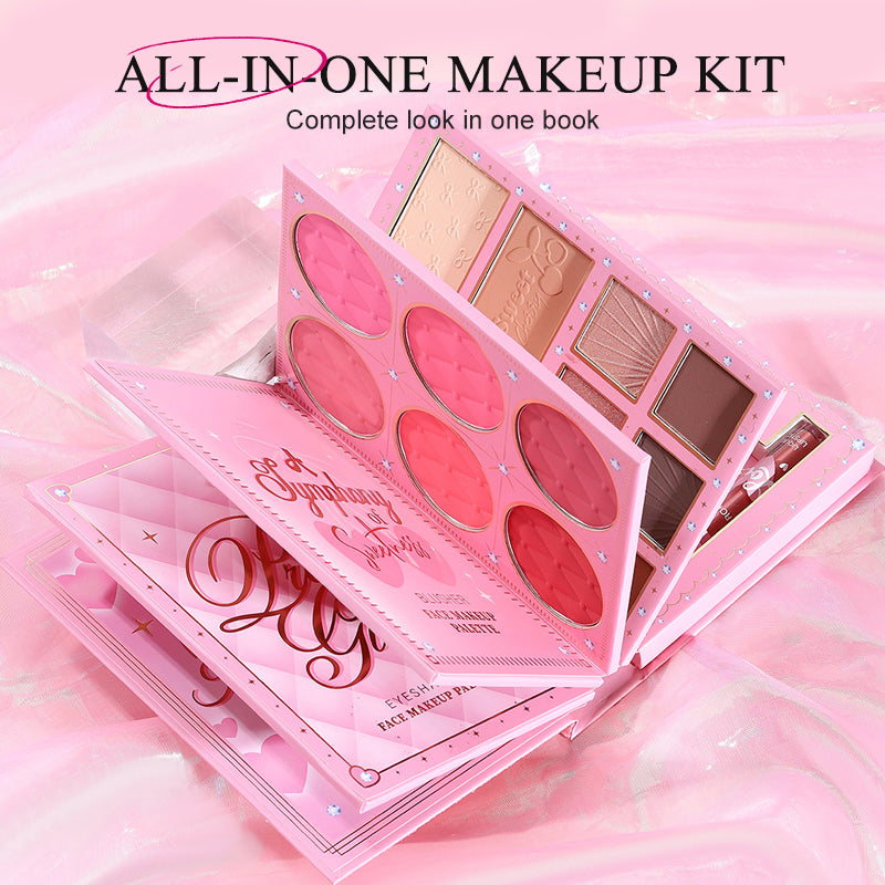 Coffret palette de maquillage tout-en-un en forme de livre