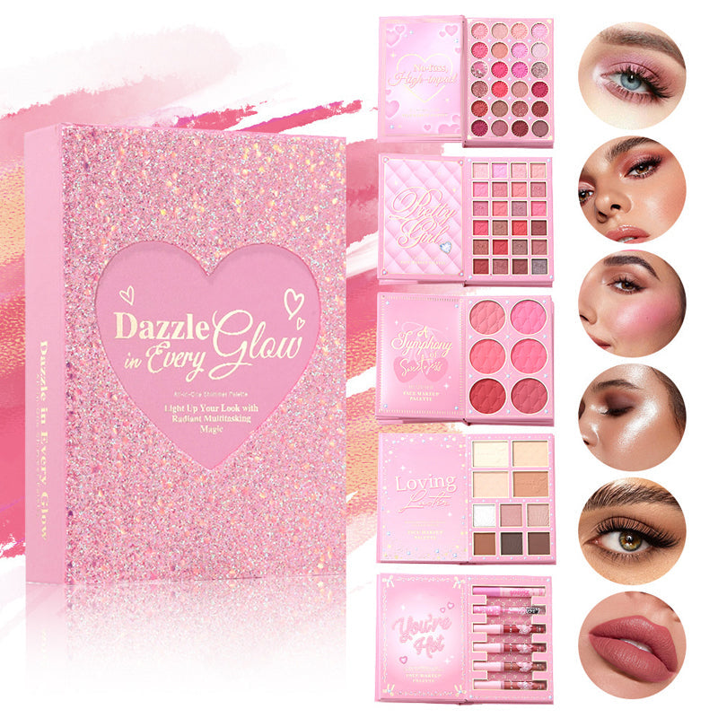 Coffret palette de maquillage tout-en-un en forme de livre