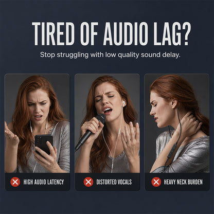 Bluetooth Karaoke Headset with Secure Collar Spring Clip