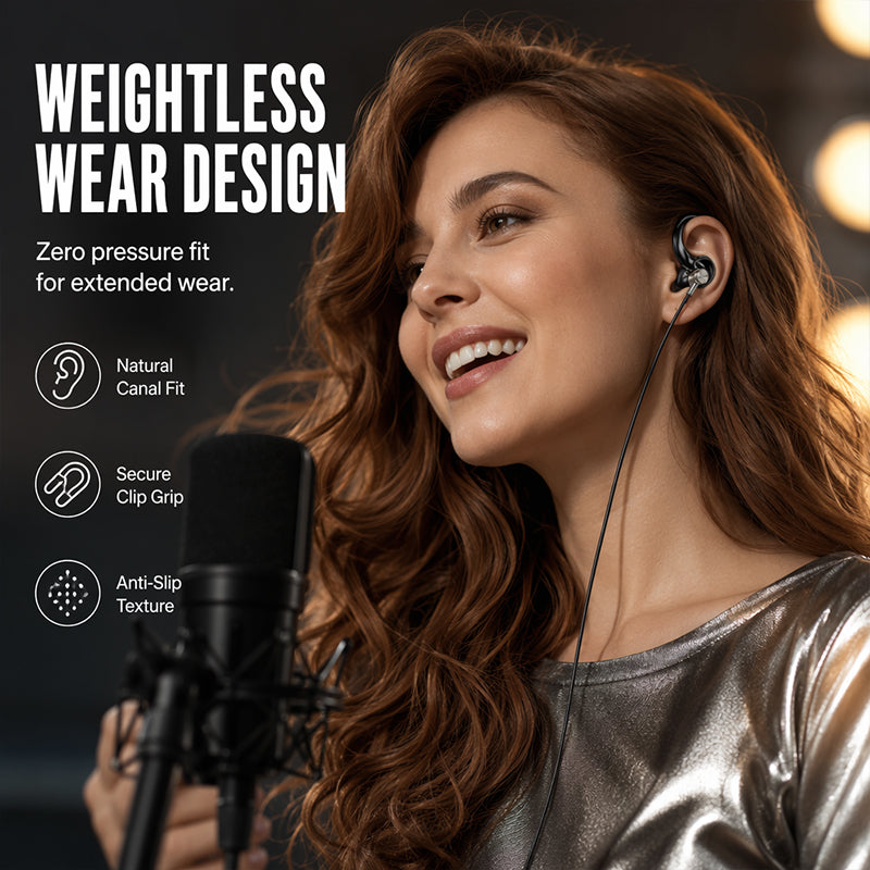 Bluetooth Karaoke Headset with Secure Collar Spring Clip