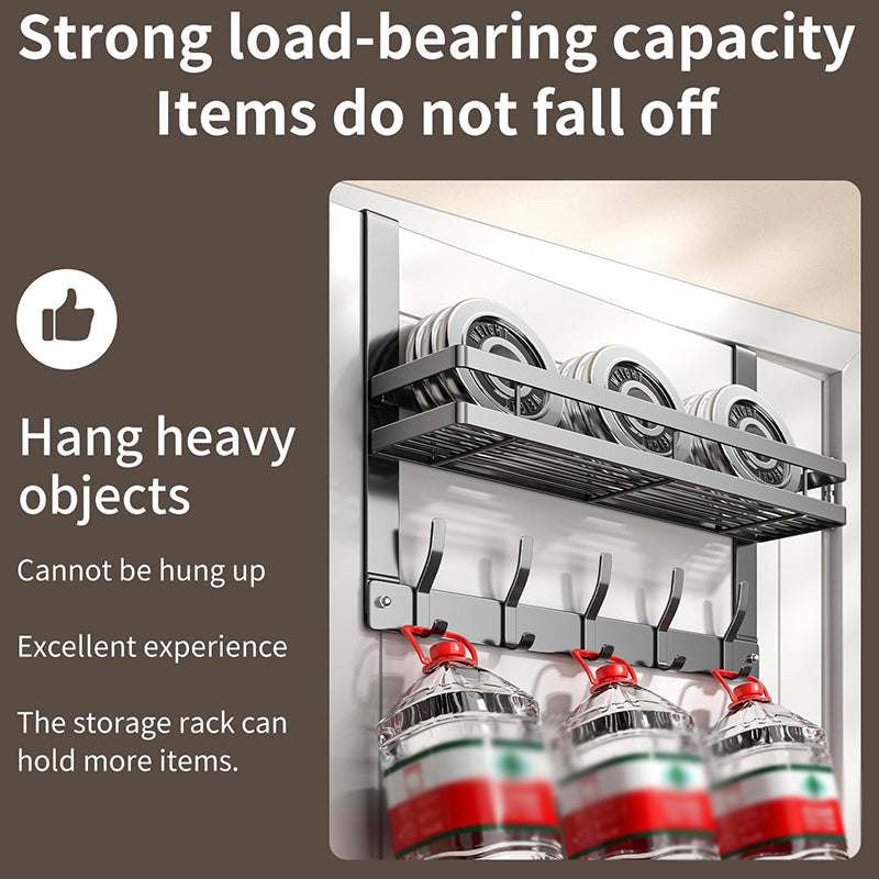 Over The Door Hooks with Storage Basket