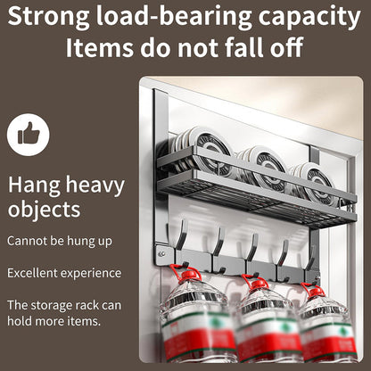 Over The Door Hooks with Storage Basket