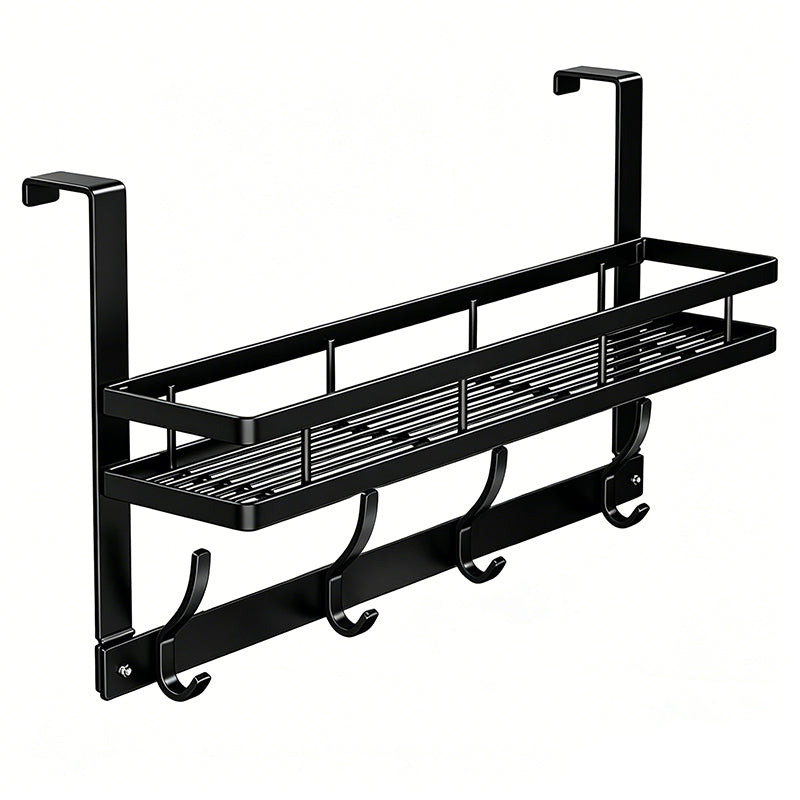 Over The Door Hooks with Storage Basket