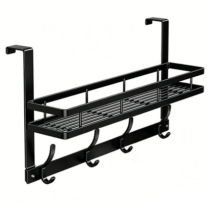 Over The Door Hooks with Storage Basket