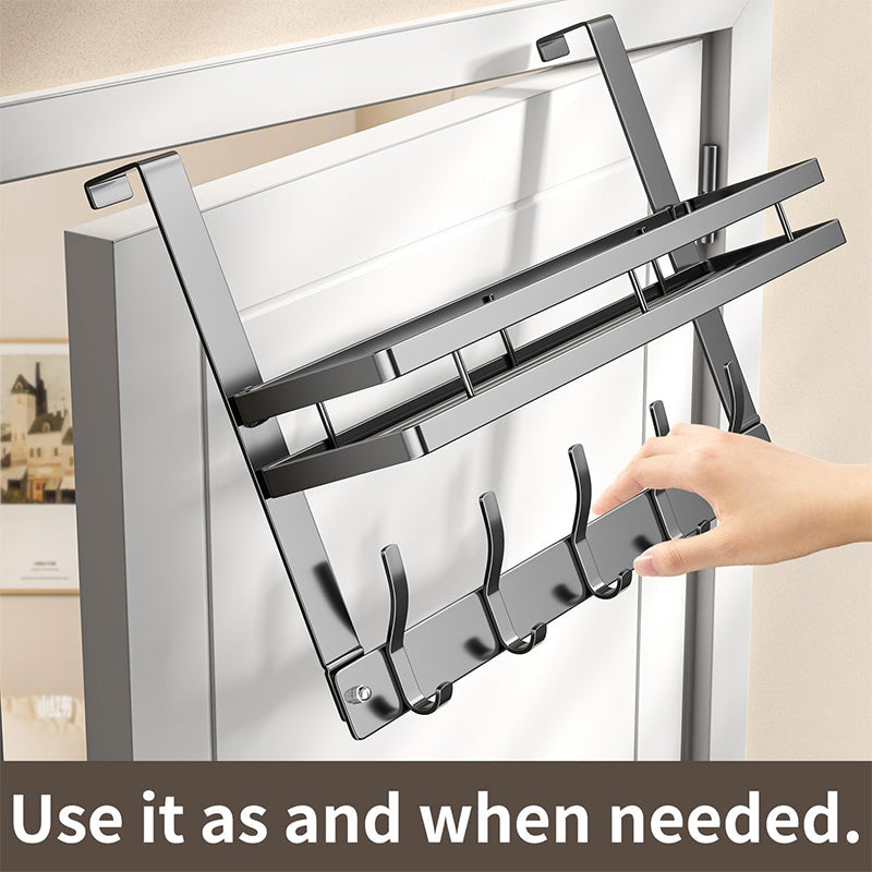 Over The Door Hooks with Storage Basket