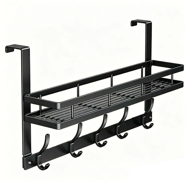 Over The Door Hooks with Storage Basket
