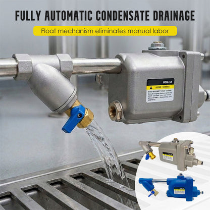 ⚙️💧 Zero Air Loss Automatic Drain Valve – 50% OFF! Float-operated, self-draining, no electricity needed – keeps compressed air dry & efficient. 🛡️