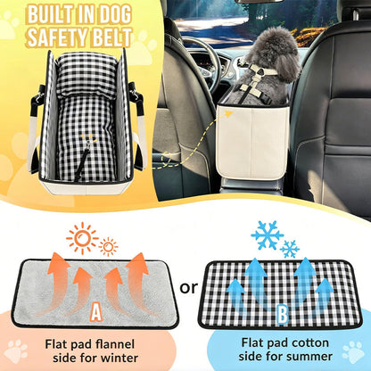 ⏳Time-Limited Special⏰Secure Travel Pet Booster – Portable Dog Car Seat Booster, Safety Harness Included Soft Padded Pet Travel Carrier for Small & Medium Dogs
