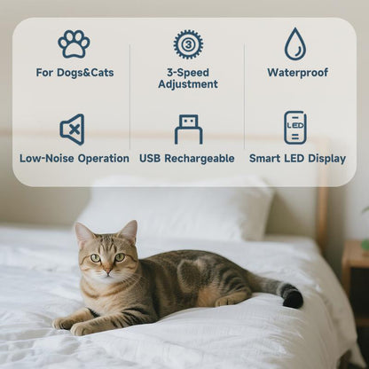 Quiet Pet Clipper with LED Display