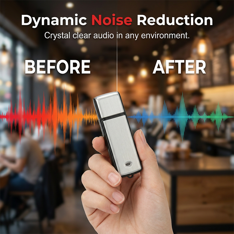 Portable High-Definition Noise-Cancelling USB Voice Recorder