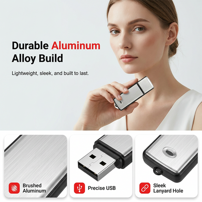 Portable High-Definition Noise-Cancelling USB Voice Recorder