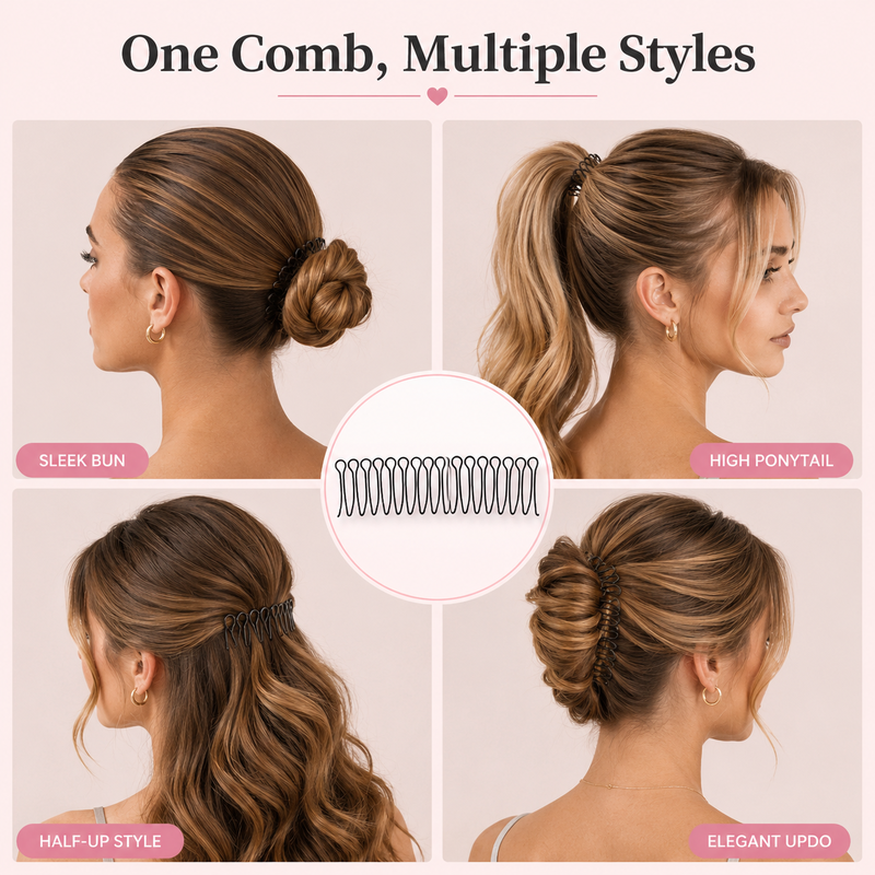 Flexible Invisible Grip Flyaway Hair Comb